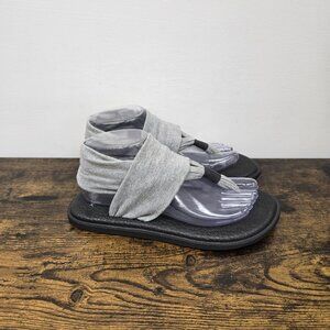 Sanuk Sandals Womens 8 Yoga Sling Flats Shoes Slingback Grey Comfort Casual